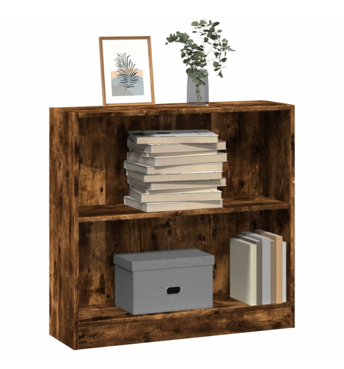 Bibliothèque chêne fumé 80x24x76 cm bois d'ingénierie | Mobilier & Déco