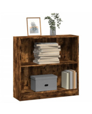 Bibliothèque chêne fumé 80x24x76 cm bois d'ingénierie | Mobilier & Déco