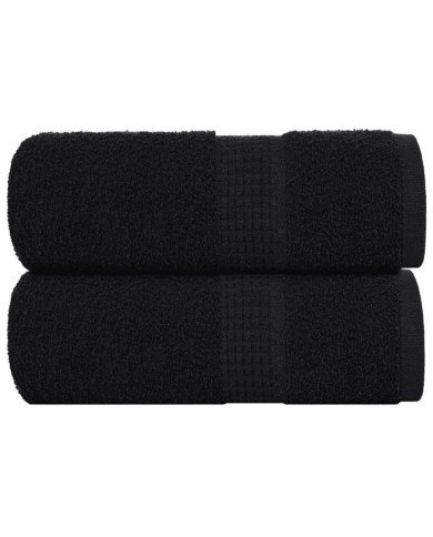 Serviettes de visage 2 pcs noir 30x30 cm 360 g/m² 100% coton | Mobilier & Déco