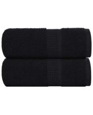 Serviettes de visage 2 pcs noir 30x30 cm 360 g/m² 100% coton | Mobilier & Déco