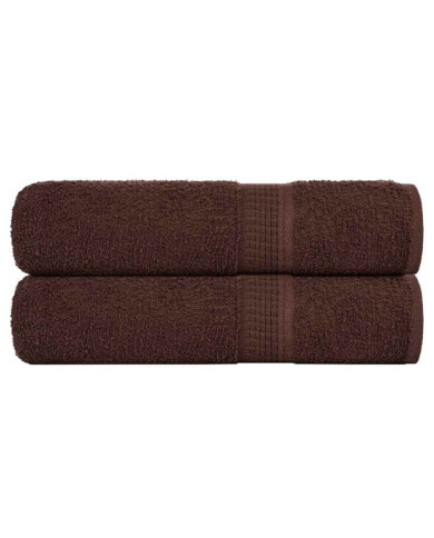 Essuie-mains 2 pcs marron 50x100 cm 360 g/m² 100% coton | Mobilier & Déco