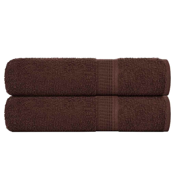 Essuie-mains 2 pcs marron 50x100 cm 360 g/m² 100% coton | Mobilier & Déco