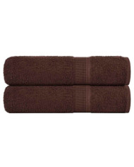 Essuie-mains 2 pcs marron 50x100 cm 360 g/m² 100% coton | Mobilier & Déco