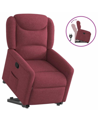 Fauteuil inclinable rouge bordeaux tissu | Mobilier & Déco