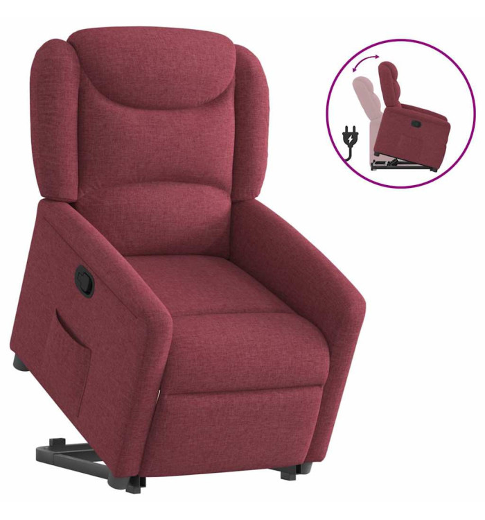 Fauteuil inclinable rouge bordeaux tissu | Mobilier & Déco