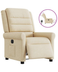 Fauteuil inclinable électrique Crème Tissu | Mobilier & Déco