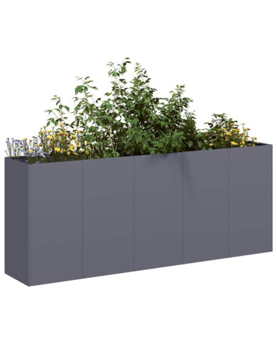 Jardinière anthracite 200x40x80 cm acier laminé à froid | Mobilier & Déco