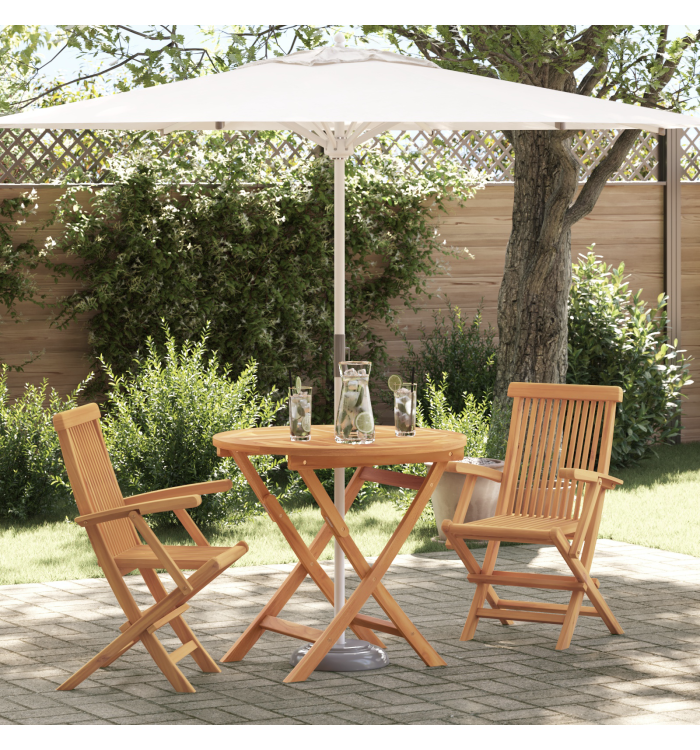 Ensemble de Bistro Pliable 3 Pièces en Teck | Mobilier & Déco