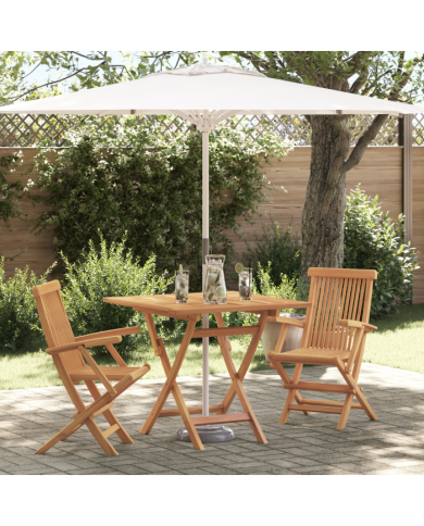 Ensemble Bistro de Jardin Pliable 3 Pièces en Bois Massif d'Acacia | Mobilier & Déco