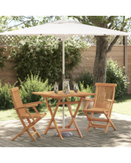 Ensemble Bistro de Jardin Pliable 3 Pièces en Bois Massif d'Acacia | Mobilier & Déco