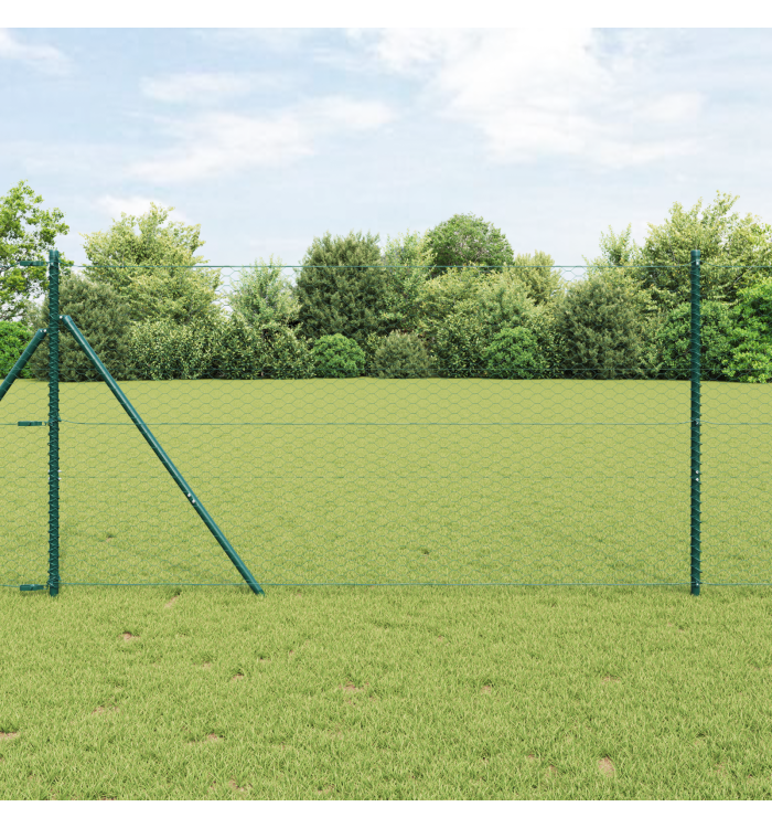 Clôture Hexagonale Verte 1,2x100 m Acier | Mobilier & Déco