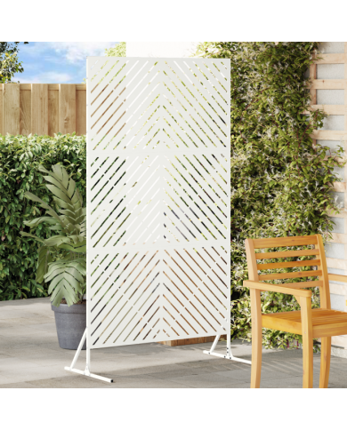 Panneau de clôture en métal Blanc Métal Moyen Durable | Mobilier & Déco