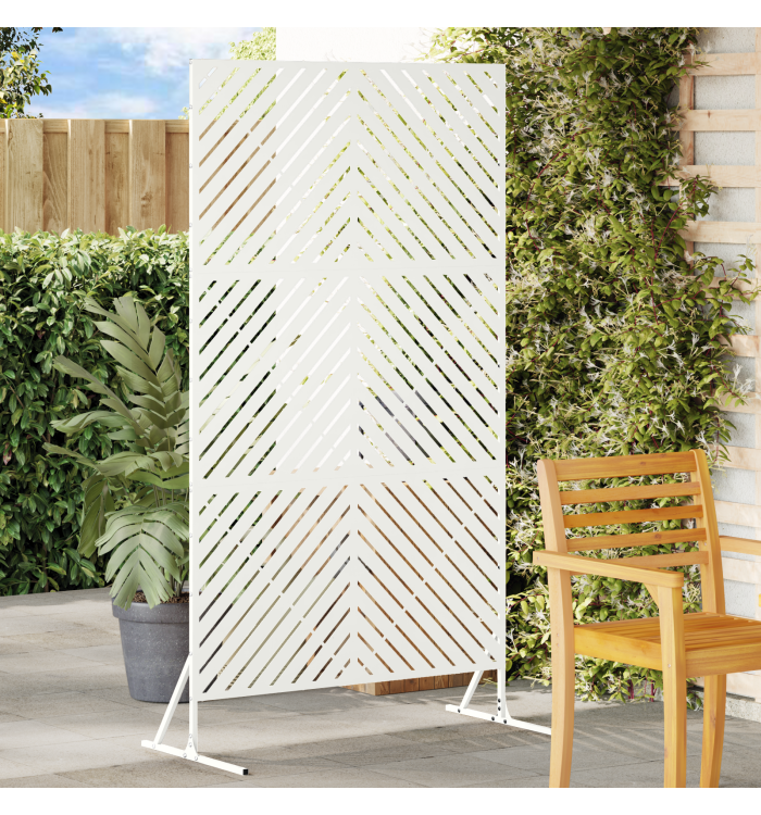 Panneau de clôture en métal Blanc Métal Moyen Durable | Mobilier & Déco