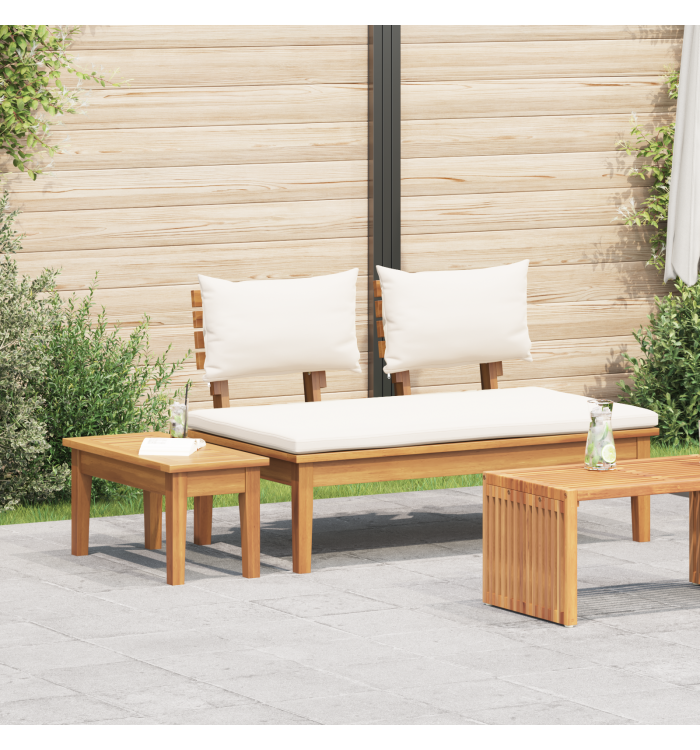 Ensemble de bancs de jardin en bois massif - 2 pièces | Mobilier & Déco