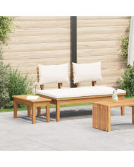 Ensemble de bancs de jardin en bois massif - 2 pièces | Mobilier & Déco