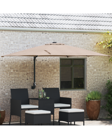Parasol de terrasse Taupe Polyester Grand Pliable | Mobilier & Déco