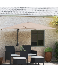 Parasol de terrasse Taupe Polyester Grand Pliable | Mobilier & Déco