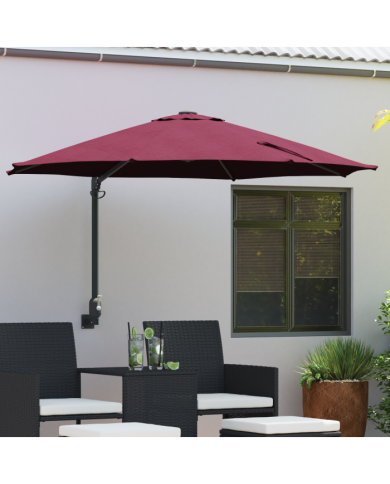 Parasol de terrasse Bordeaux Polyester Grand Pliable | Mobilier & Déco