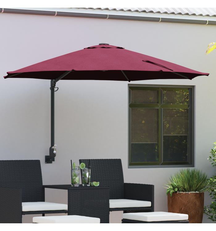 Parasol de terrasse Bordeaux Polyester Grand Pliable | Mobilier & Déco