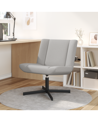 Chaise d'Appoint Gris nuage Tissu et base en métal Taille standard | Mobilier & Déco