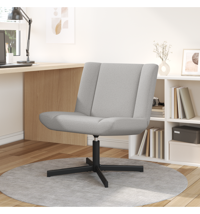 Chaise d'Appoint Gris nuage Tissu et base en métal Taille standard | Mobilier & Déco