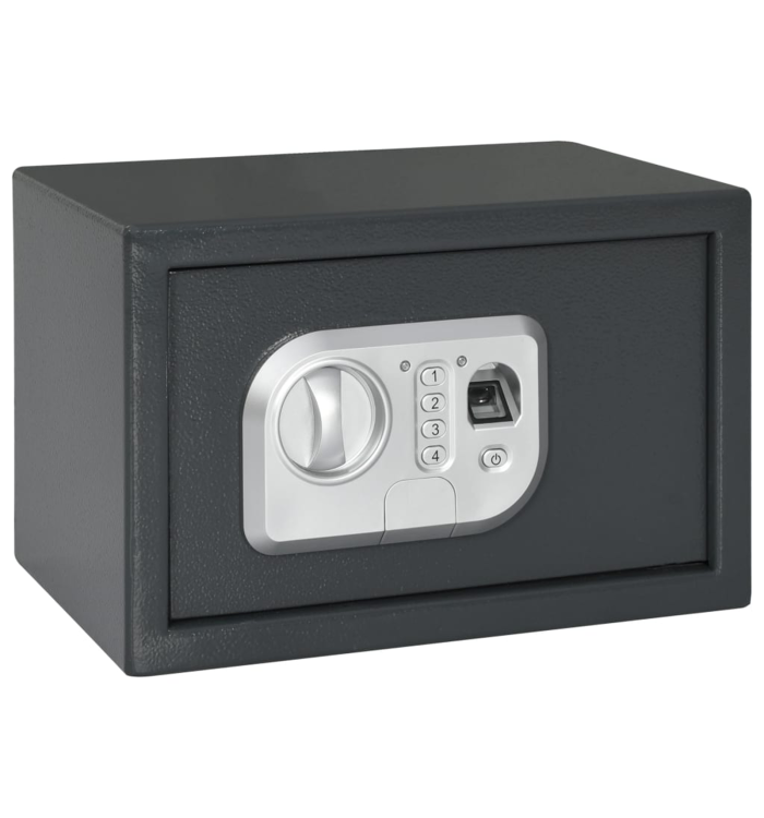 Coffre-fort électronique avec verrouillage par empreinte digitale 20x31x20 cm en acier | Mobilier & Déco