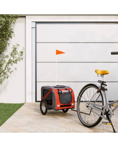 Remorque de vélo pour animaux de compagnie orange et gris | Mobilier & Déco