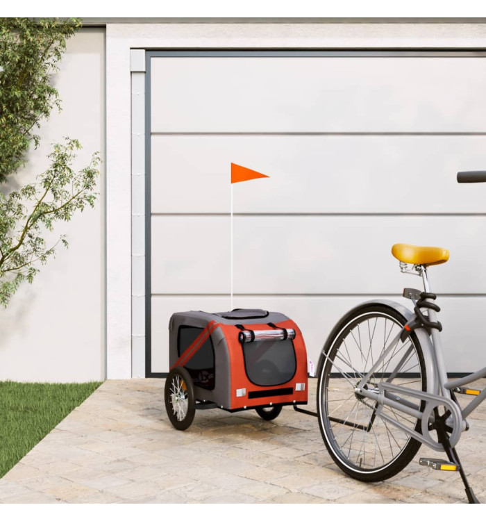 Remorque de vélo pour animaux de compagnie orange et gris | Mobilier & Déco