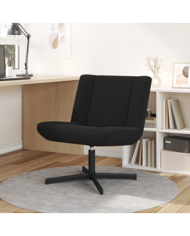Chaise d'accent Noire Tissu, Métal Moyenne Pivotante | Mobilier & Déco