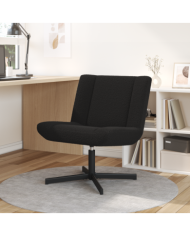 Chaise d'accent Noire Tissu, Métal Moyenne Pivotante | Mobilier & Déco