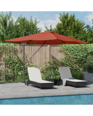 Parasol déporté Roma avec LEDs Terracotta 352x251x265 cm Aluminium | Mobilier & Déco