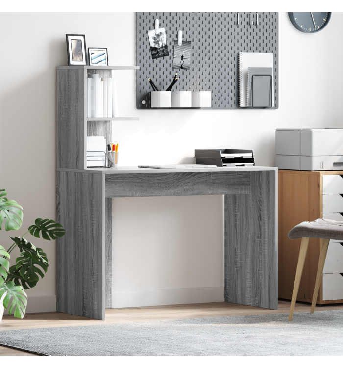 Bureau d'écriture gris Gris sonoma Panneau de particules | Mobilier & Déco