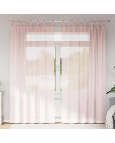 Rideaux en voile avec passe-tringles 2 pcs rose clair | Mobilier & Déco