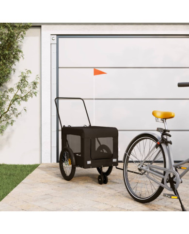 Remorque de vélo pour animaux de compagnie noir | Mobilier & Déco
