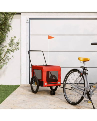 Remorque de vélo pour animaux de compagnie orange et noir | Mobilier & Déco