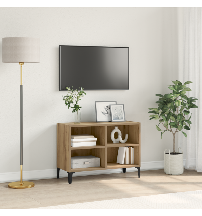 Meuble TV Chêne artisanal Chêne artisanal Bois d'ingénierie Moyen | Mobilier & Déco