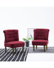 Chaises françaises lot de 2 rouge bordeaux tissu | Mobilier & Déco
