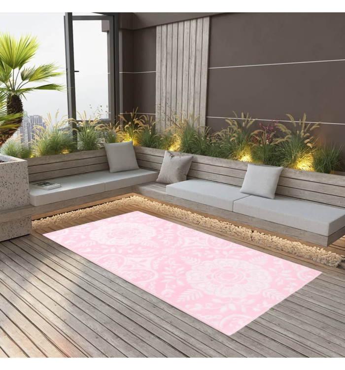Tapis d'extérieur ARAKIL rose 80x150 cm PP | Mobilier & Déco