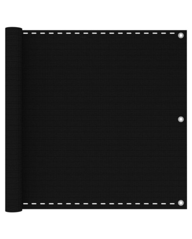 Écran de balcon Noir 90x400 cm PEHD | Mobilier & Déco