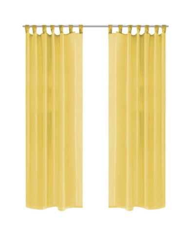 Rideau occultant 2 pcs Voile 140 x 175 cm Jaune | Mobilier & Déco