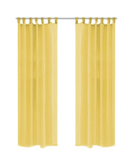 Rideau occultant 2 pcs Voile 140 x 175 cm Jaune | Mobilier & Déco
