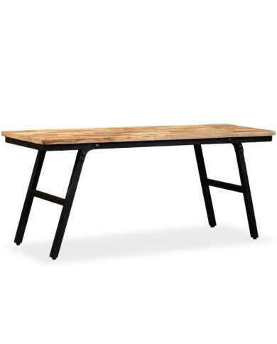 Banc Teck de récupération et acier 110 x 35 x 45 cm | Mobilier & Déco