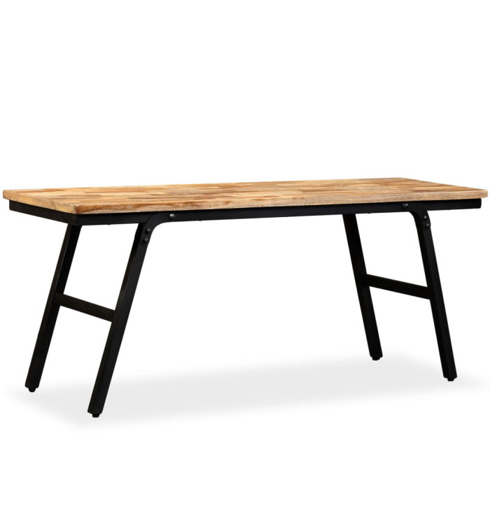 Banc Teck de récupération et acier 110 x 35 x 45 cm | Mobilier & Déco