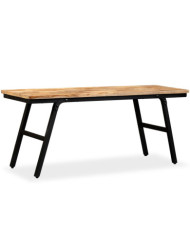 Banc Teck de récupération et acier 110 x 35 x 45 cm | Mobilier & Déco