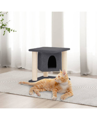 Arbre à chat avec griffoirs en sisal Gris foncé 37 cm | Mobilier & Déco