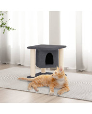 Arbre à chat avec griffoirs en sisal Gris foncé 37 cm | Mobilier & Déco