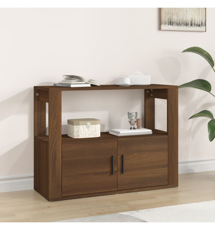 Buffet Chêne marron 80x30x60 cm Bois d'ingénierie | Mobilier & Déco