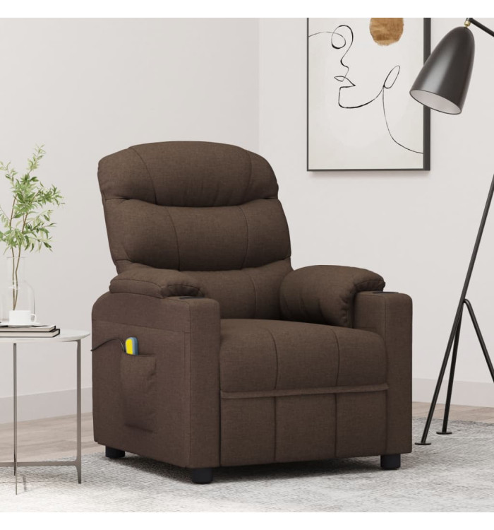 Fauteuil de massage Marron foncé Tissu | Mobilier & Déco