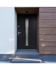 Porte d'entrée Aluminium Anthracite 90x200 cm | Mobilier & Déco