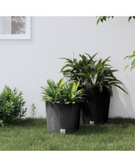 Jardinière et intérieur amovible anthracite 15 /15,3 L rotin PP | Mobilier & Déco